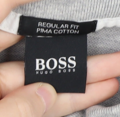Hugo Boss Men's Grey XL Cotton Polo - Casual Style