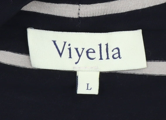 Womens UK Size L Viyella Black Wrap Blouse