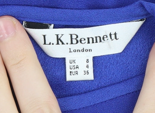 Womens UK Size 8 L.K. Bennett Blue Basic Blouse