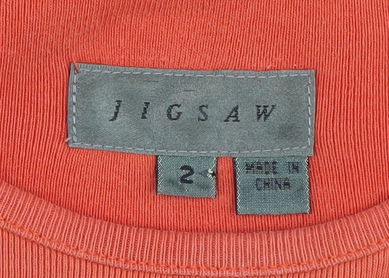 Womens UK Size 2 Jigsaw Orange T-Shirt