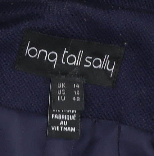 Brand and care label for Long Tall Sally Women's Blue Blazer, size 14