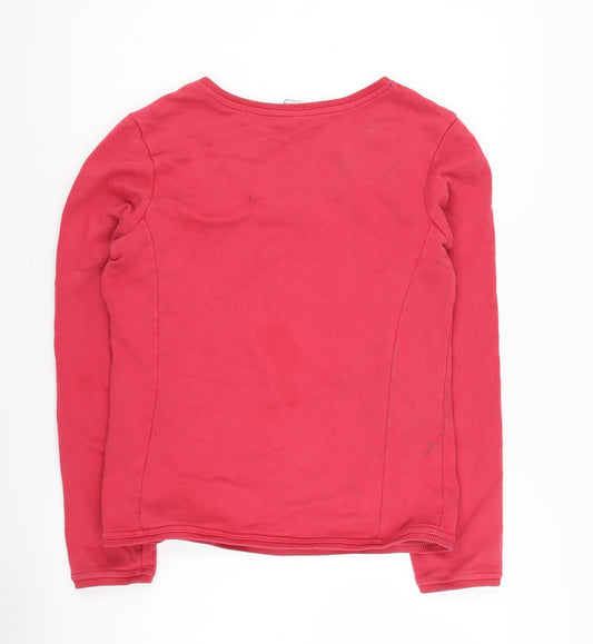 Adidas Women's Red Sweatshirt Size 12, V-Neck Casual