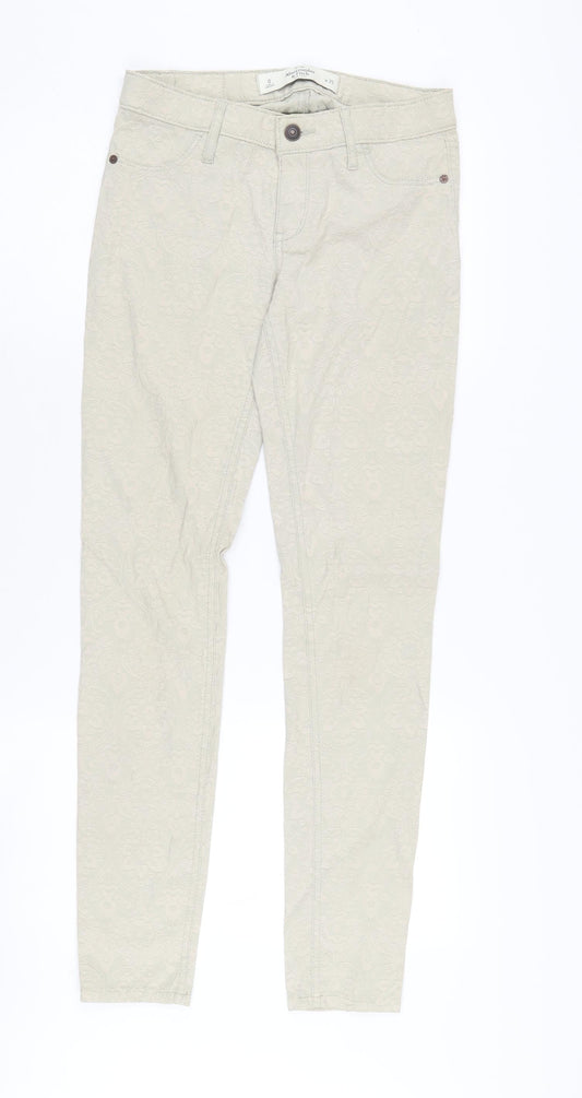 Womens UK Size 2XS Abercrombie & Fitch Beige Jeans