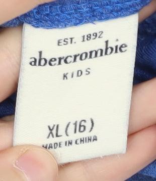 Abercrombie & Fitch Boys Blue XL Pullover Hoodie, Graphic Logo