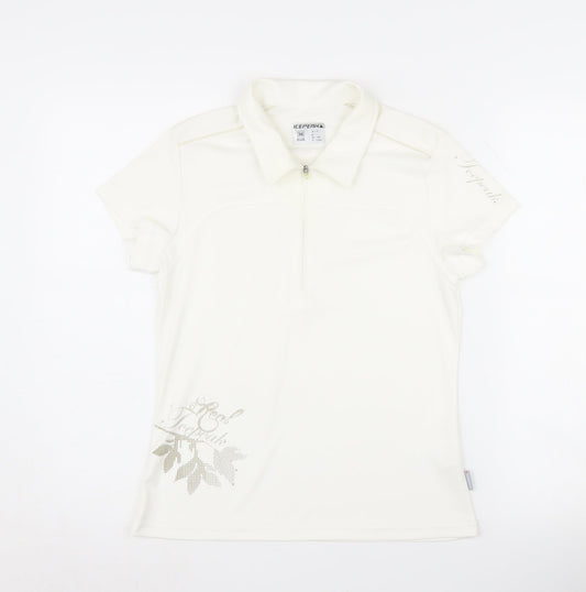 Icepeak Women's White Polo Top, Size 10, Polyester