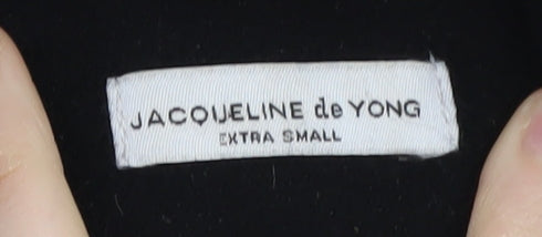 Brand and care label for Jacqueline de Yong Women's Black Mid-Length Coat XS