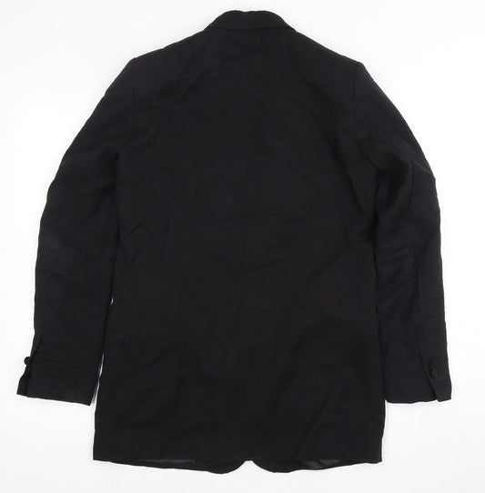 Zara Women's Black Long Blazer, Size 12, Notch Lapel