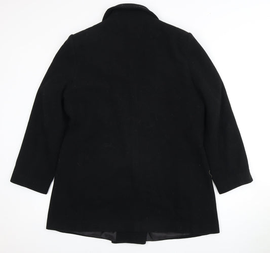 BHS Women's Black Double-Breasted Wool Trouser Suit, Size 14