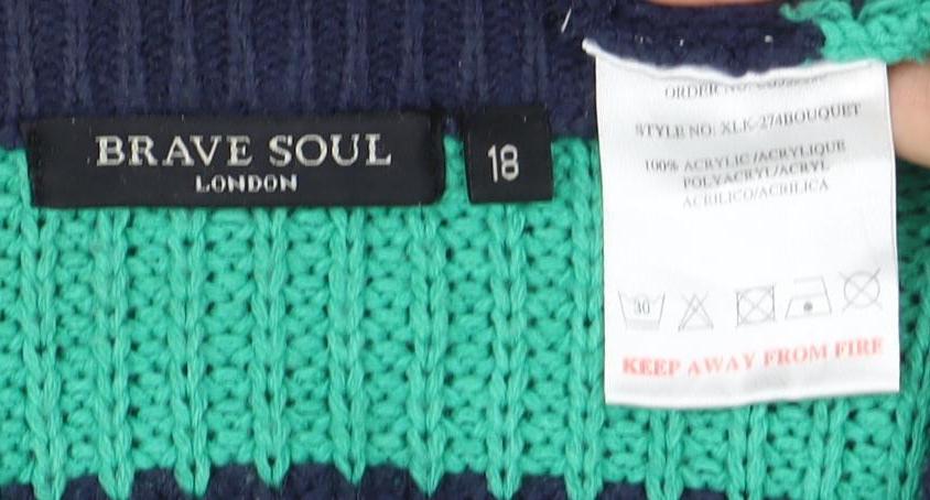Womens UK Size 18 Brave Soul Multicoloured Pullover Jumper