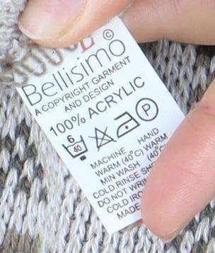 Bellisimo Men's Beige Full Zip Jumper L