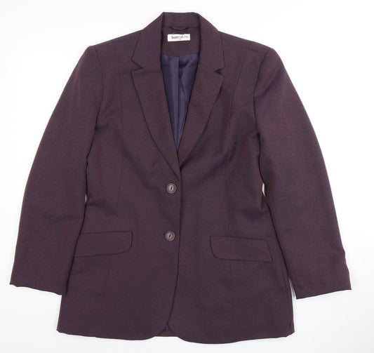 Womens UK Size 12 Bonmarché Regular Purple Blazer
