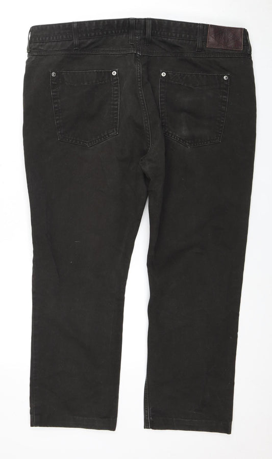 Marks and Spencer Men’s Black Cotton Trousers 40in