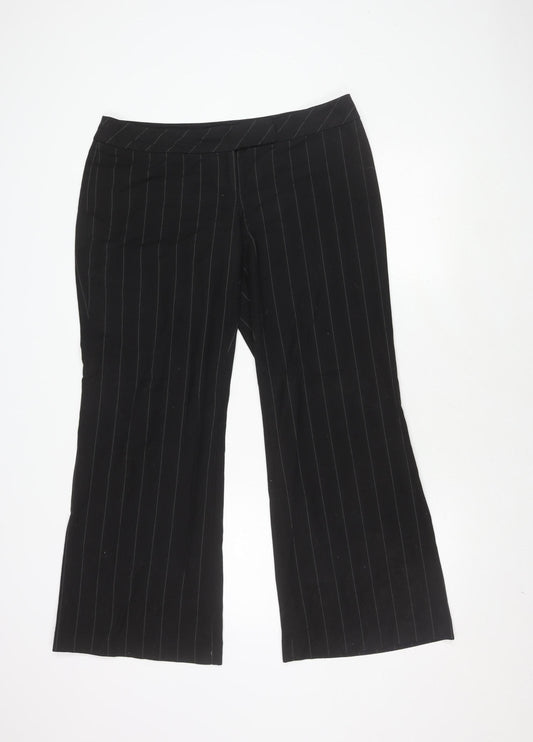 Womens UK Size 16 Oasis Classic Fit Black Trousers