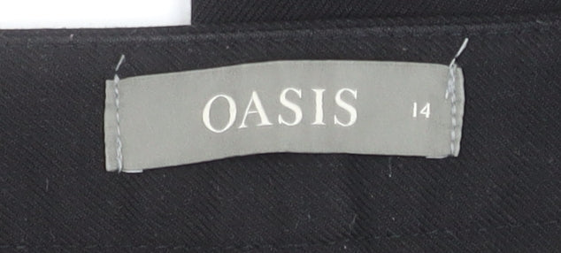 Womens UK Size 14 Oasis Regular Fit Black Trousers