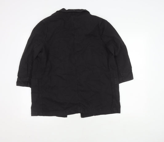 M&S Women's Black Jacket, Size 10, Cotton & Linen