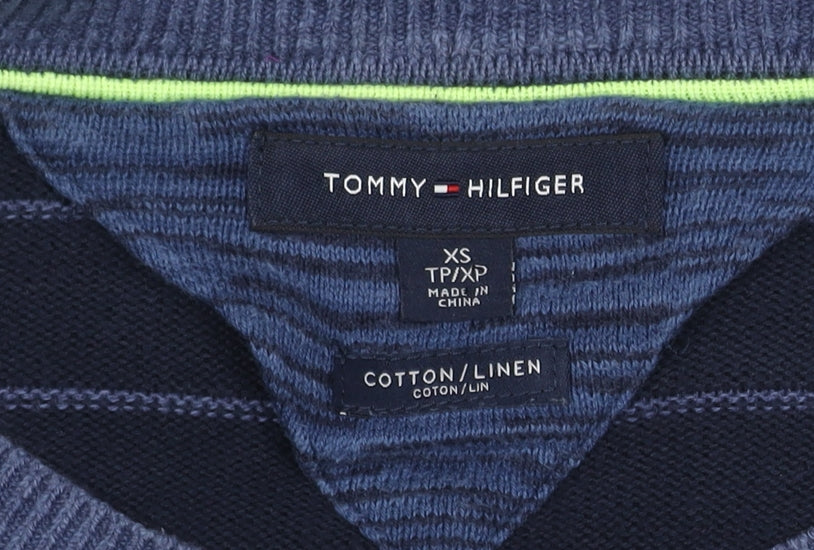 Tommy Hilfiger Men’s XS Blue Striped Pullover Jumper