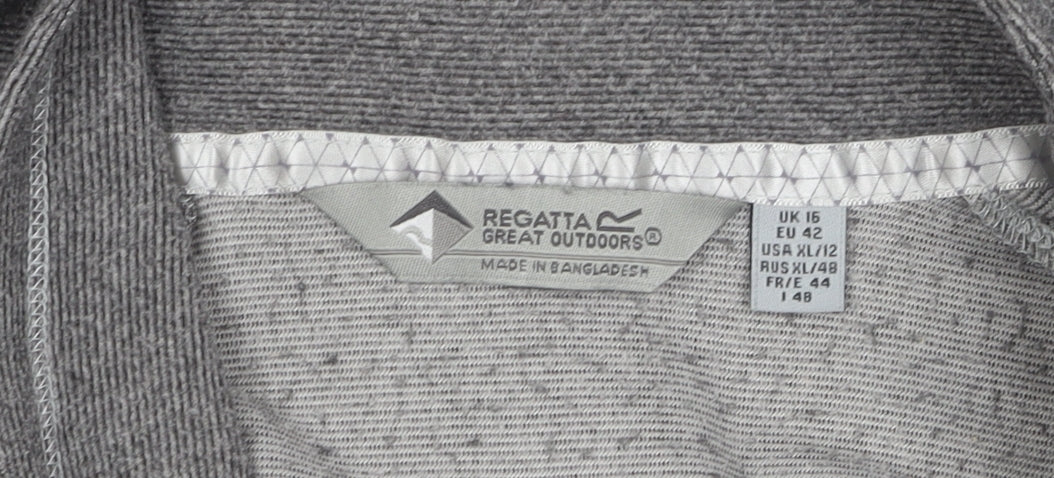 Regatta Women's Grey 1/4 Zip Pullover - Size 16