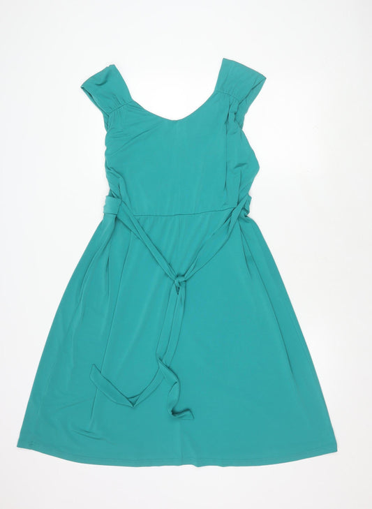 David Emanuel Green A-Line Knee Length Dress