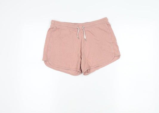 Additional front view of ASOS Women's Pink Sweat Shorts S, Casual Cotton Drawstring