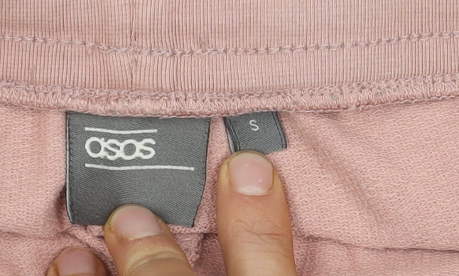 ASOS Women's Pink Sweat Shorts S, Casual Cotton Drawstring