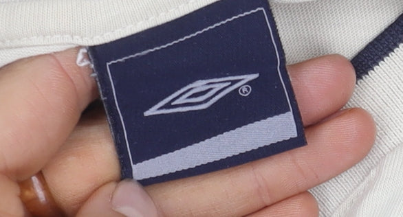 Umbro Beige Unisex Medium V-Neck T-Shirt