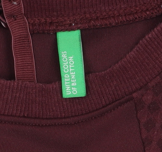 Womens UK Size L United Colors of Benetton Purple Pullover Jumper