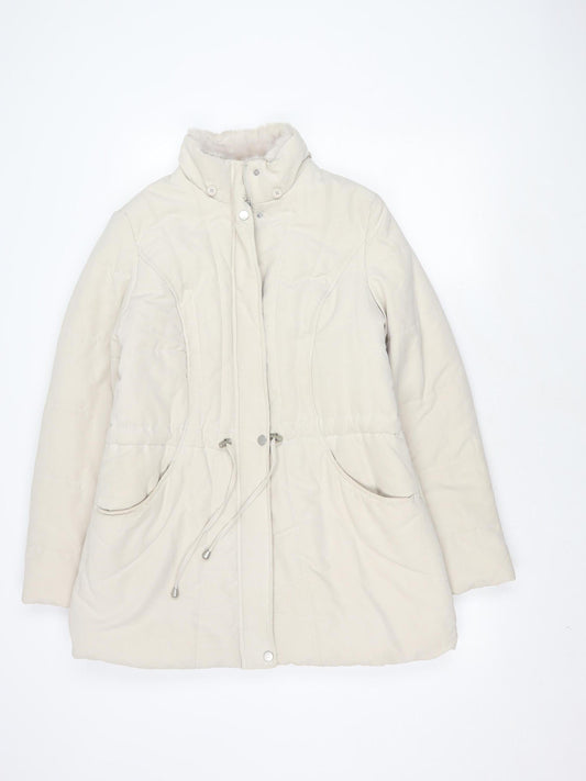 Womens UK Size 14 BHS White Puffer Jacket