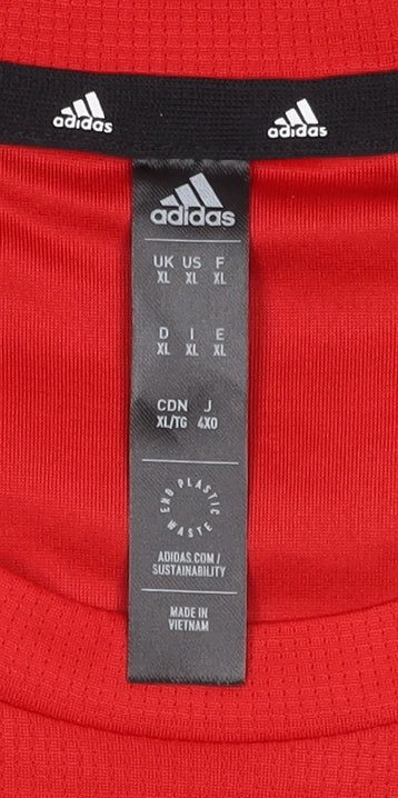 Adidas Men's Red XL Crew Neck T-Shirt