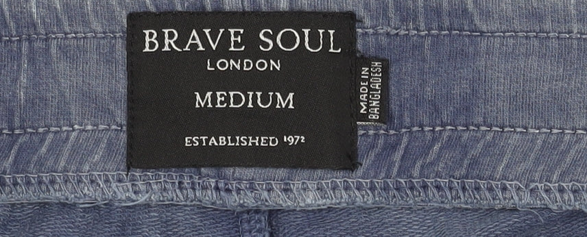 Brave Soul Men's Blue Sweat Shorts Medium