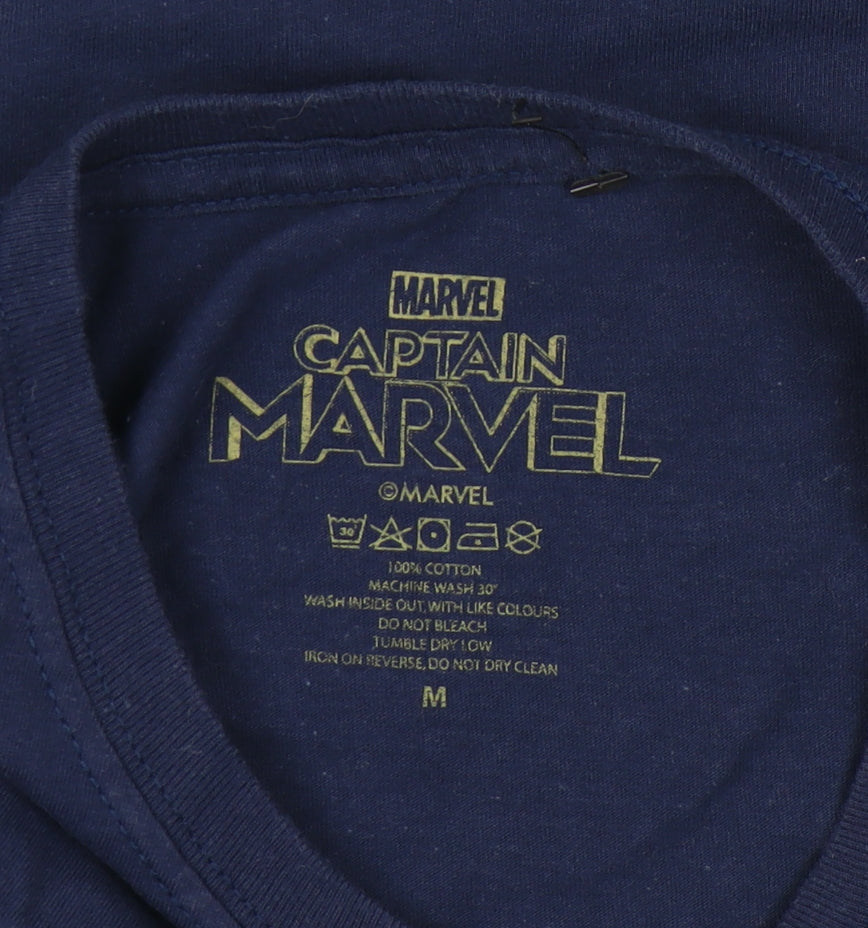 Womens UK Size M Marvel Blue T-Shirt