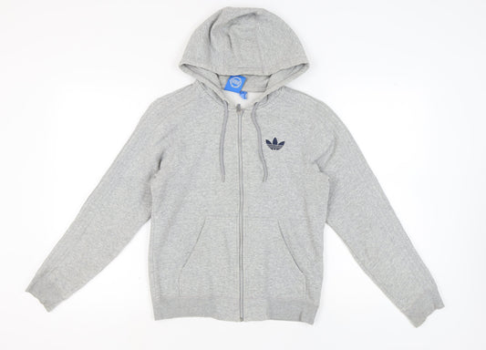 Additional front view of Adidas unisex grey full zip hoodie xs - new
