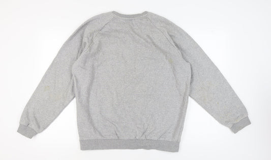 Adidas Unisex Grey Pullover Sweatshirt L Logo Casual