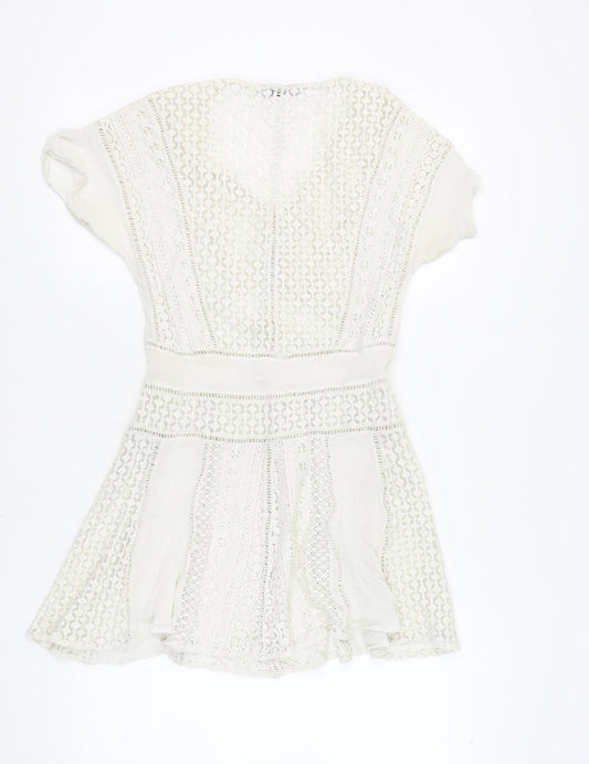 AllSaints Ivory Lace A-Line Mini Dress Women's Size 2