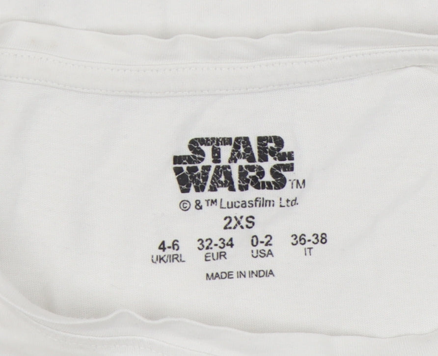 Unisex Adults UK Size 2XS Star Wars White T-Shirt