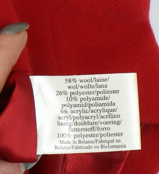 Laura Ashley Women's Red Wool Blend Overcoat Size 10 Classic