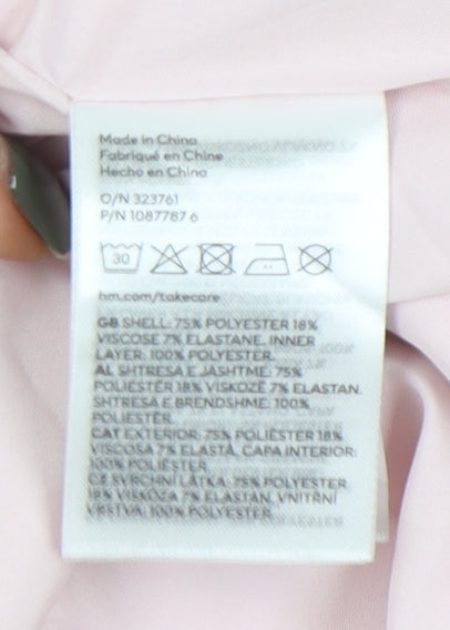 H&M Women's Pink Blazer XL, Regular Fit Double-Breasted