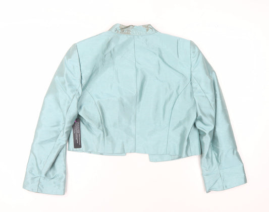 Roman Women's Blue Floral Suit Jacket Size 12