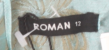 Roman Women's Blue Floral Suit Jacket Size 12