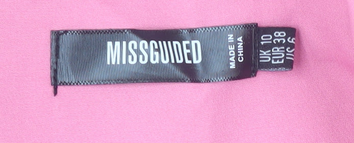 Brand and care label for Missguided Women’s Pink Blazer, size UK 10, Double-Breasted