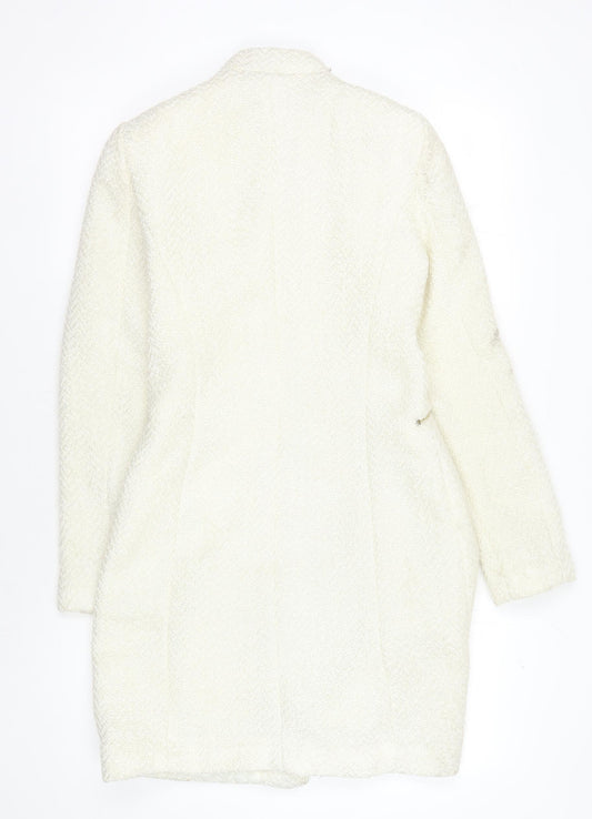 Mango Women's Ivory Jacket XS with Zipped Pockets