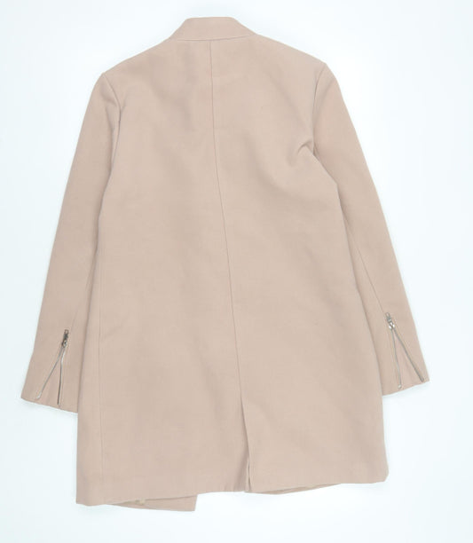 Missguided Beige Women's Zipped Coat, Size 10