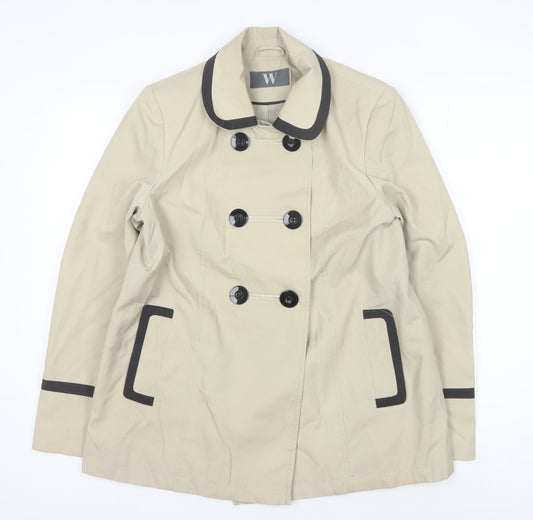 Womens UK Size 12 BHS Beige Pea Coat