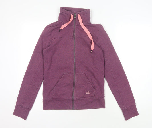 Additional front view of Adidas Women's Purple Full Zip Hoodie XS