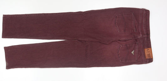 Armani Jeans Men's Red Denim Size 29, Logo Accent, 5-Pocket