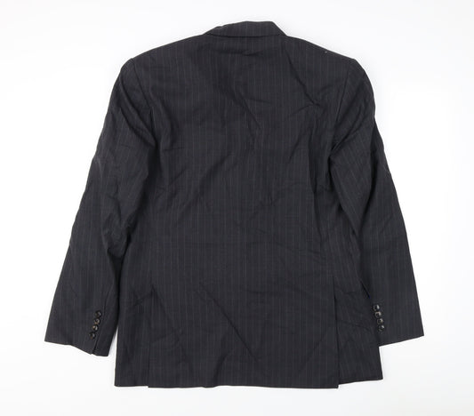 Austin Reed Men's Black Wool Blazer 42R Two-Button Jacket