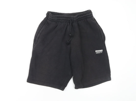Additional front view of Adidas unisex black xs sweat shorts, casual comfy fit