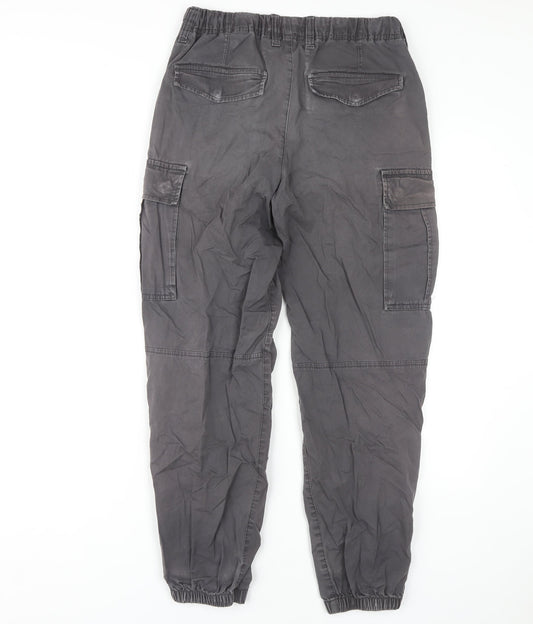 H&M Men's Grey XS Cargo Trousers, Regular Fit