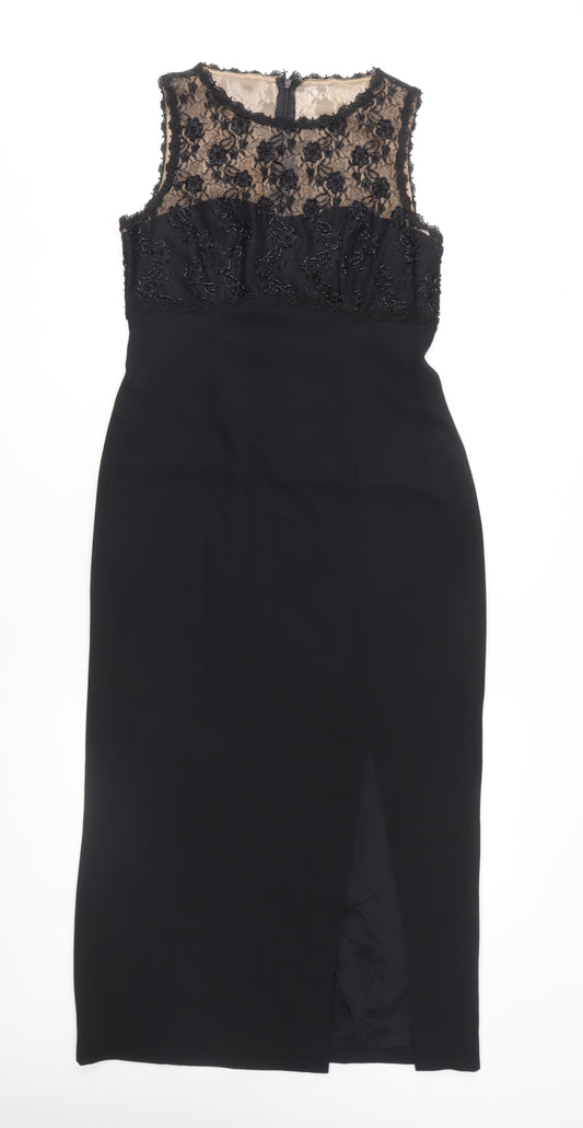 Debut Women's Black Midi Sheath Dress Size 12