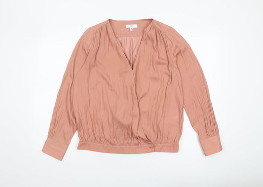 Womens UK Size 10 La Redoute Pink Wrap Blouse