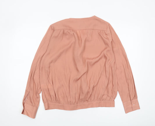Womens UK Size 10 La Redoute Pink Wrap Blouse